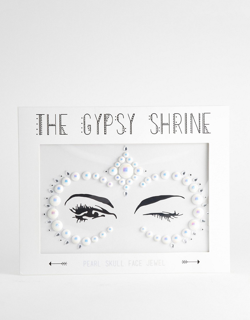 The Gypsy Shrine Halloween Pearl Skull Face Jewel - Pearl