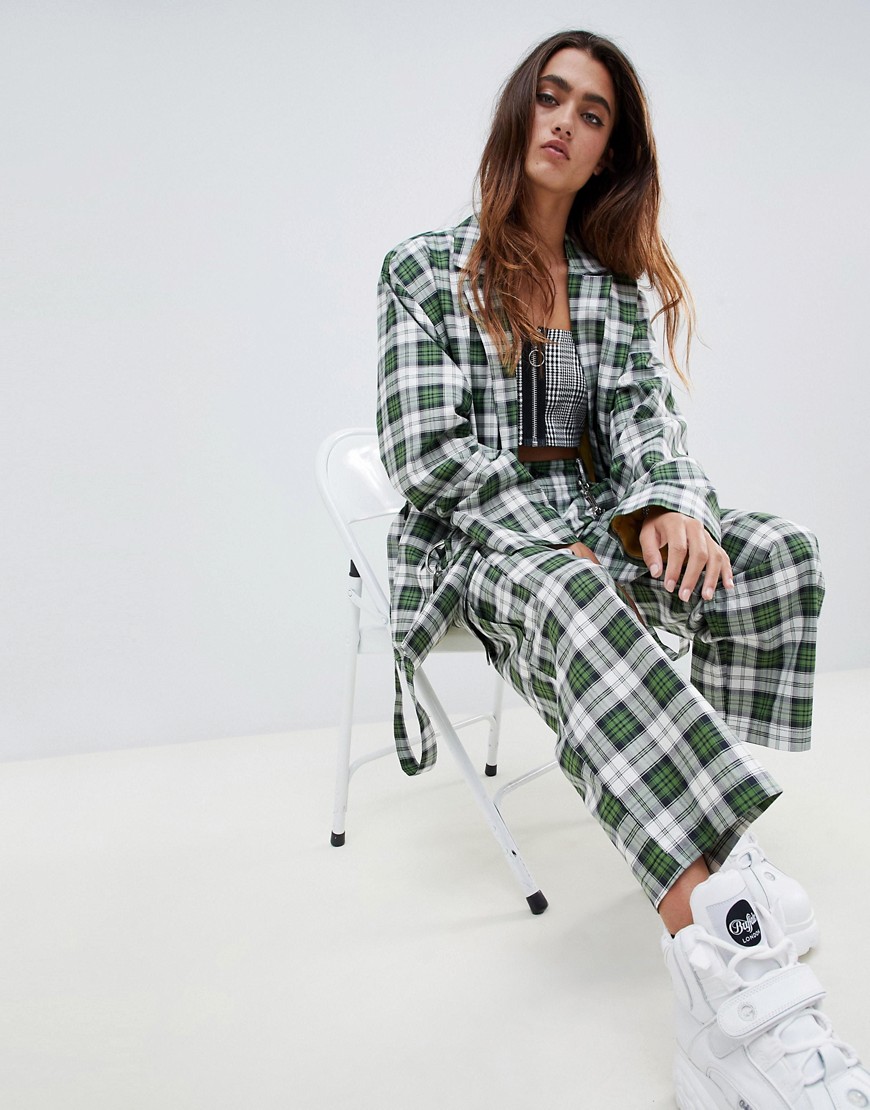 The Ragged Priest oversized blazer in check co-ord
