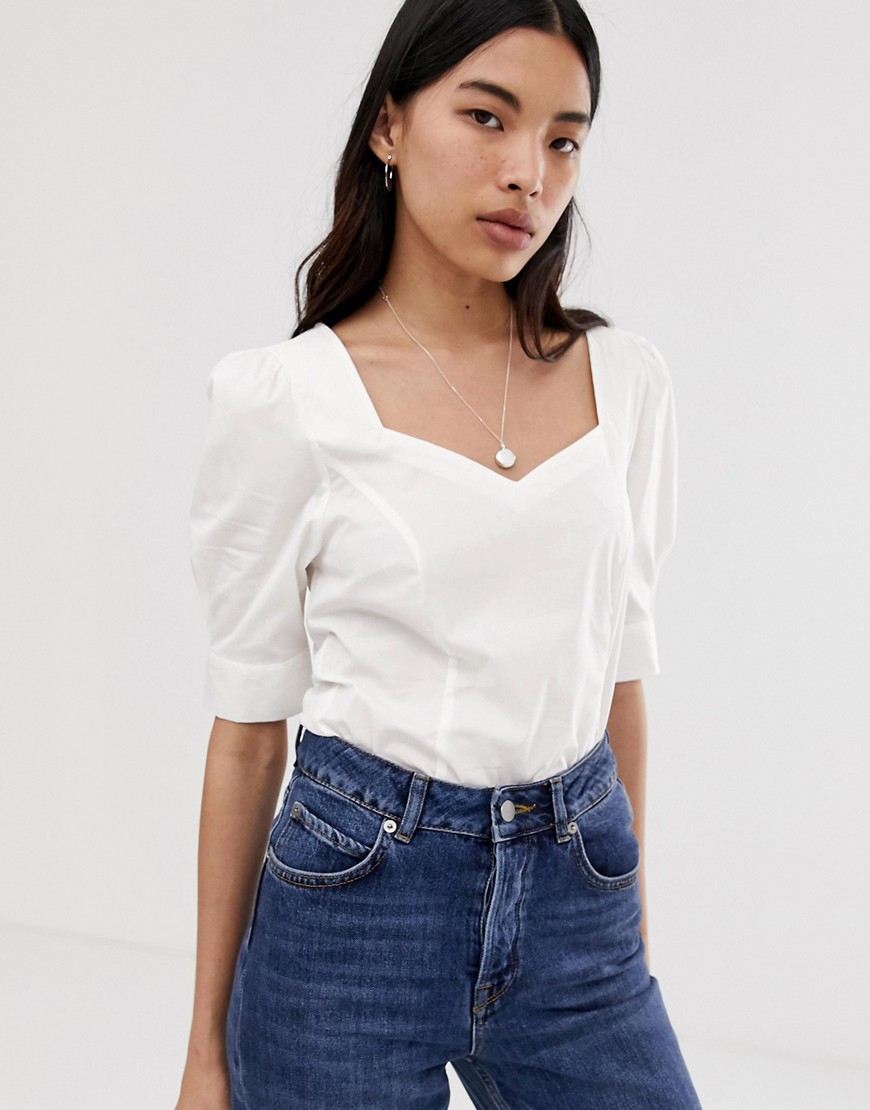 Selected Femme cotton square neck top