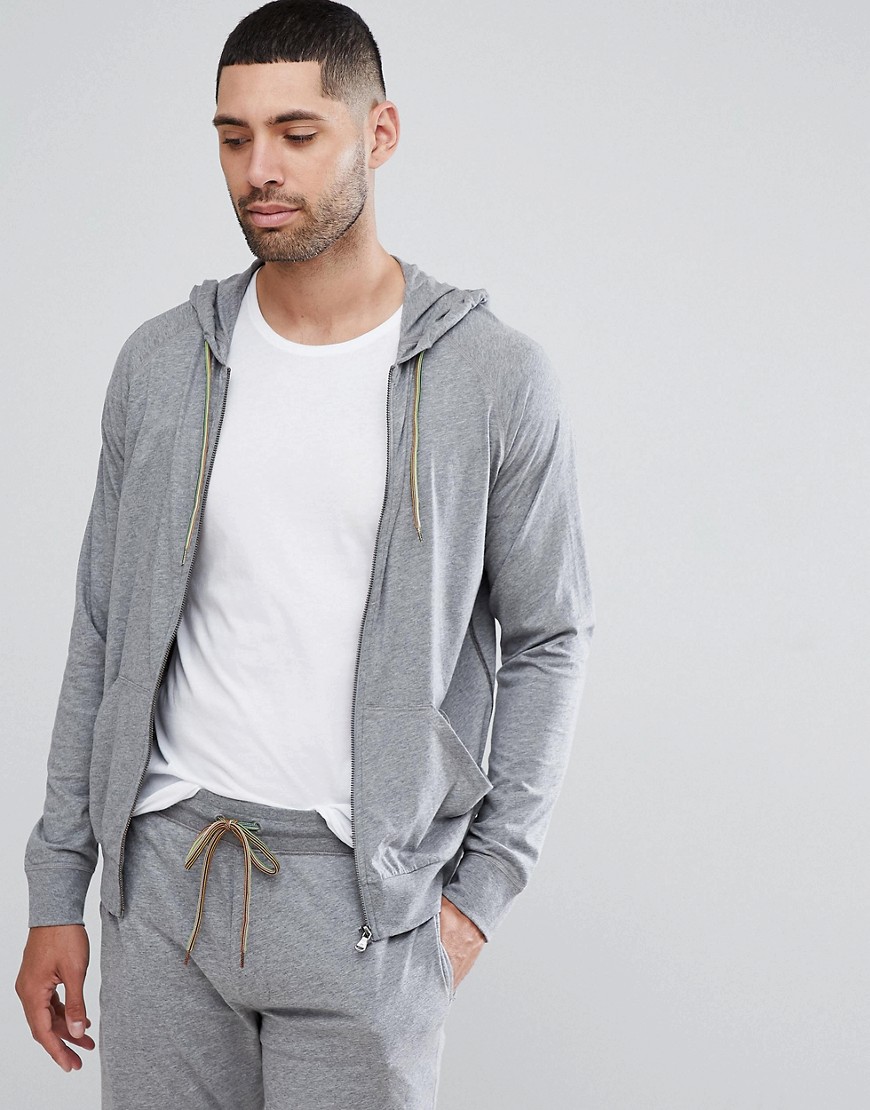 Paul Smith Lounge Jersey Hoodie In Grey Marl - Grey