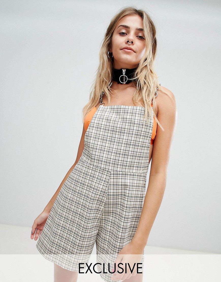 The Ragged Priest playsuit in check with chain straps