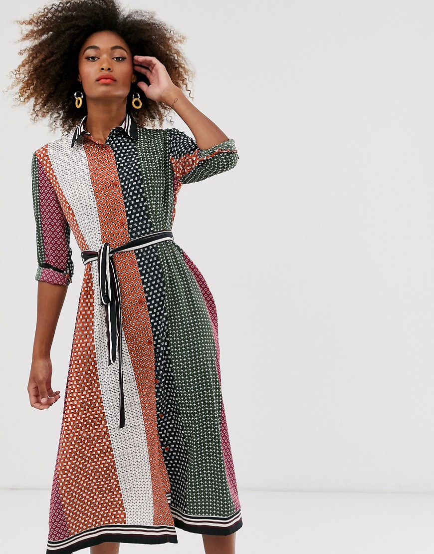 French Connection mix and match maxi shirt dress