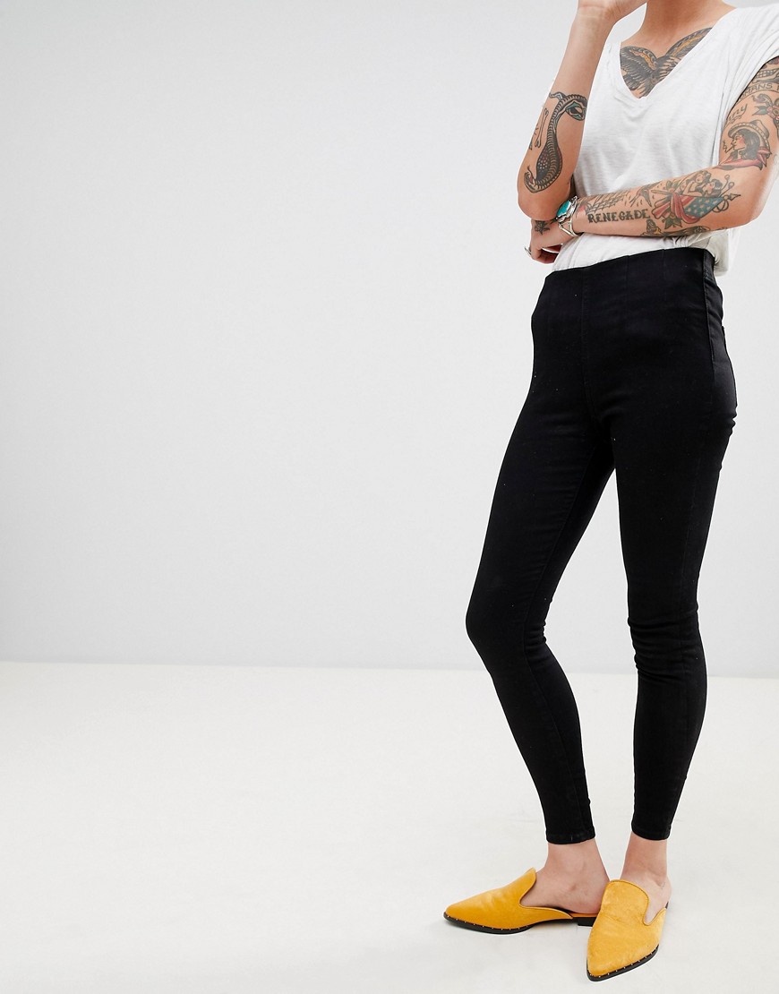 Free People Ultra High Waisted Skinny Jeans - Black