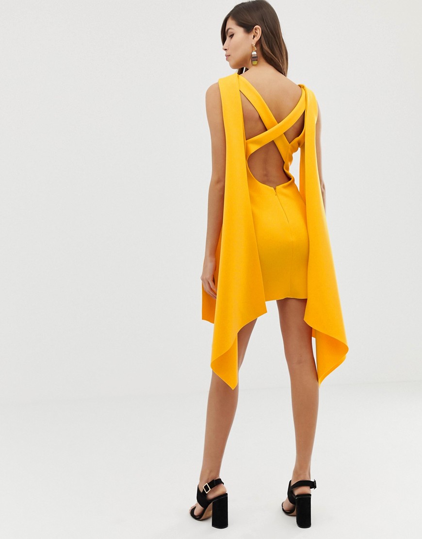 ASOS DESIGN Premium cape back mini dress