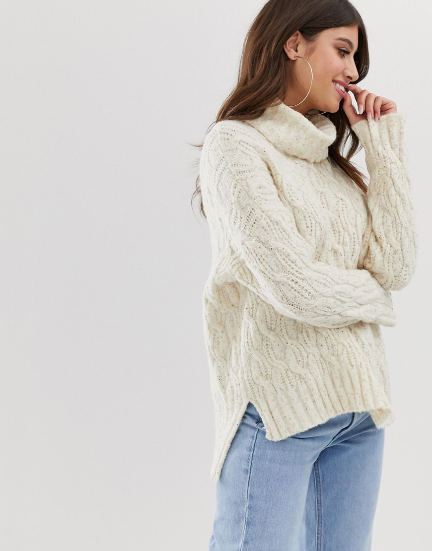 Paper Dolls cable knit roll neck jumper