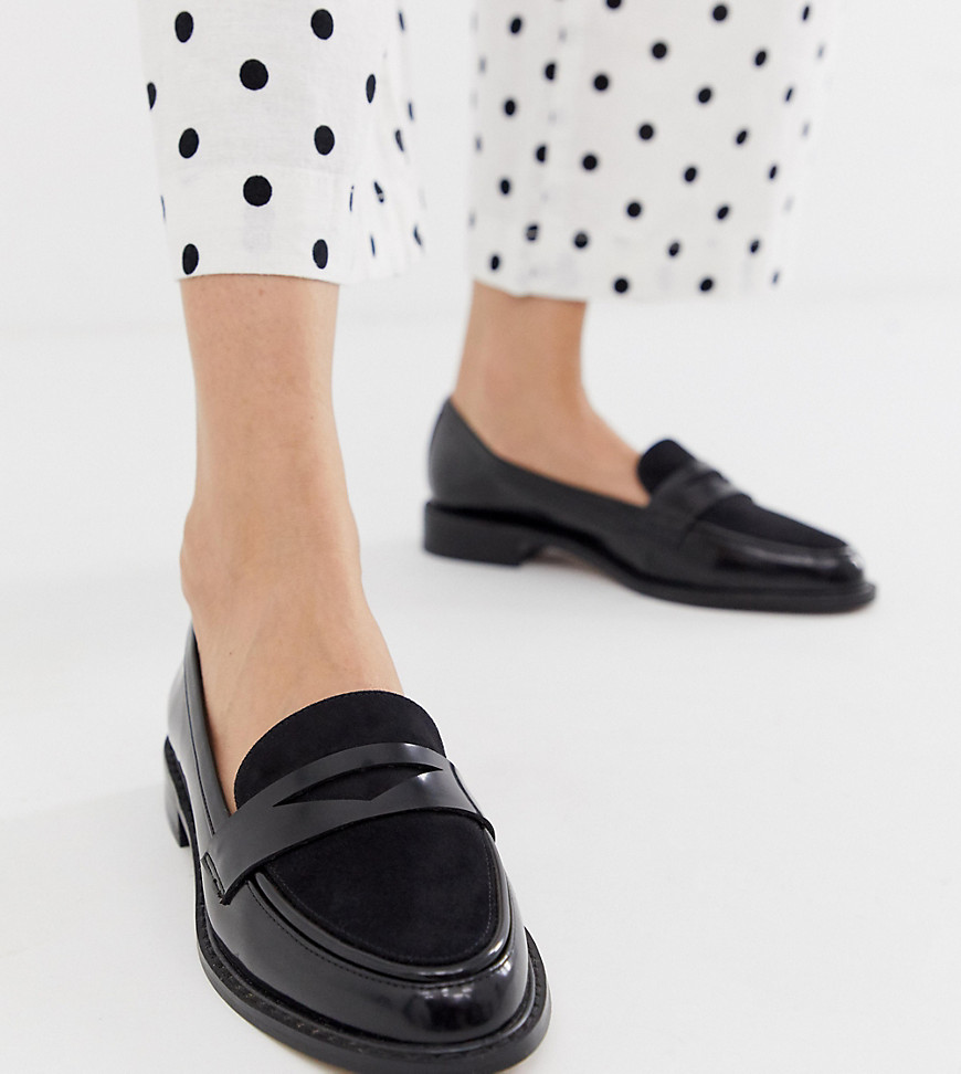 ASOS DESIGN Mantra loafer flat shoes in black