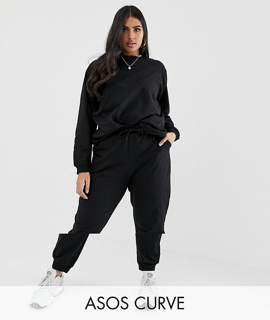 ASOS DESIGN Curve tracksuit ultimate sweat / jogger with tie