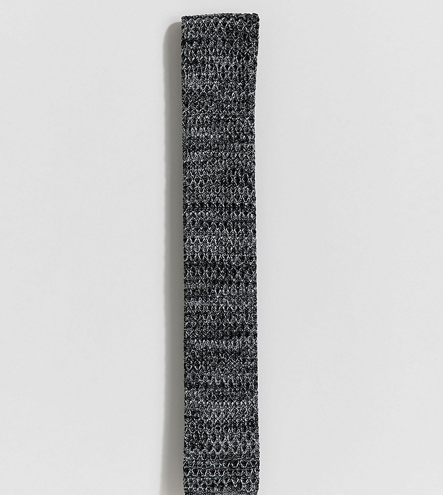Heart & Dagger knitted tie in charcoal - Charcoal