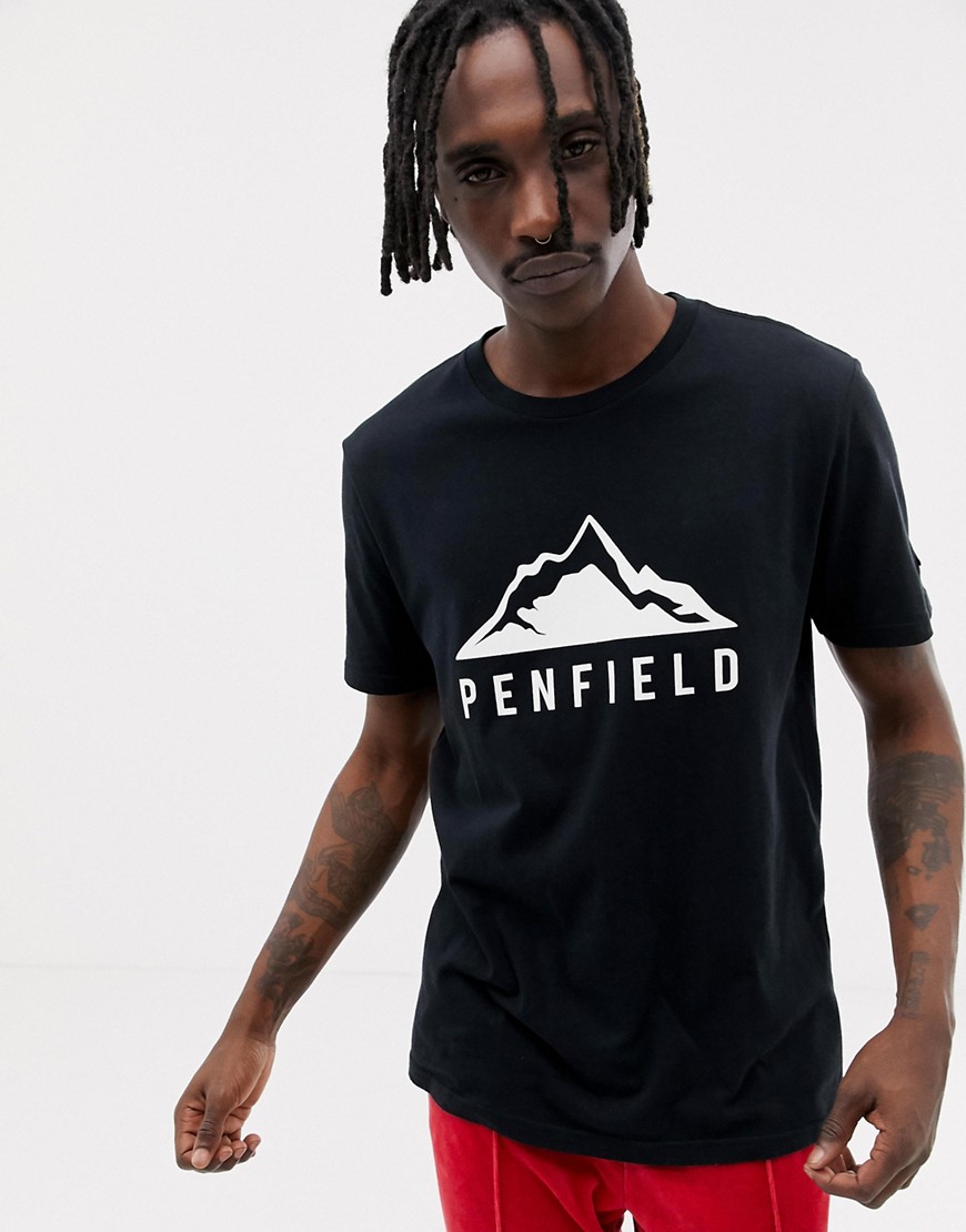 Penfield Augusta Mountain logo front t-shirt in black