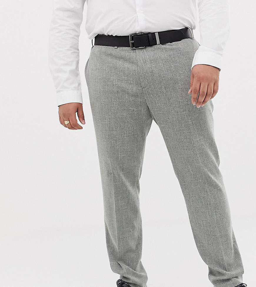 ASOS DESIGN Plus wedding skinny suit trousers in grey cross hatch