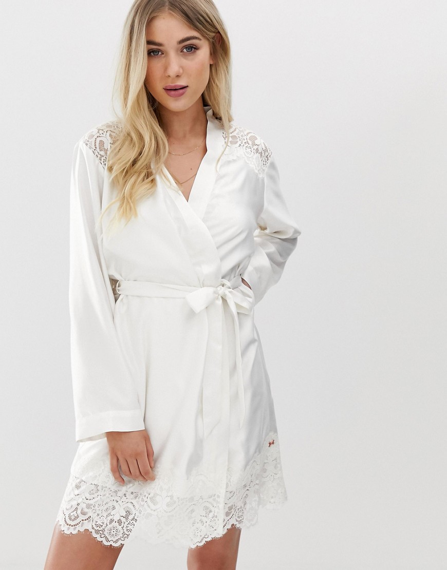 B By Ted Baker Tie The Knot bridal kimono dressing gown in ivory