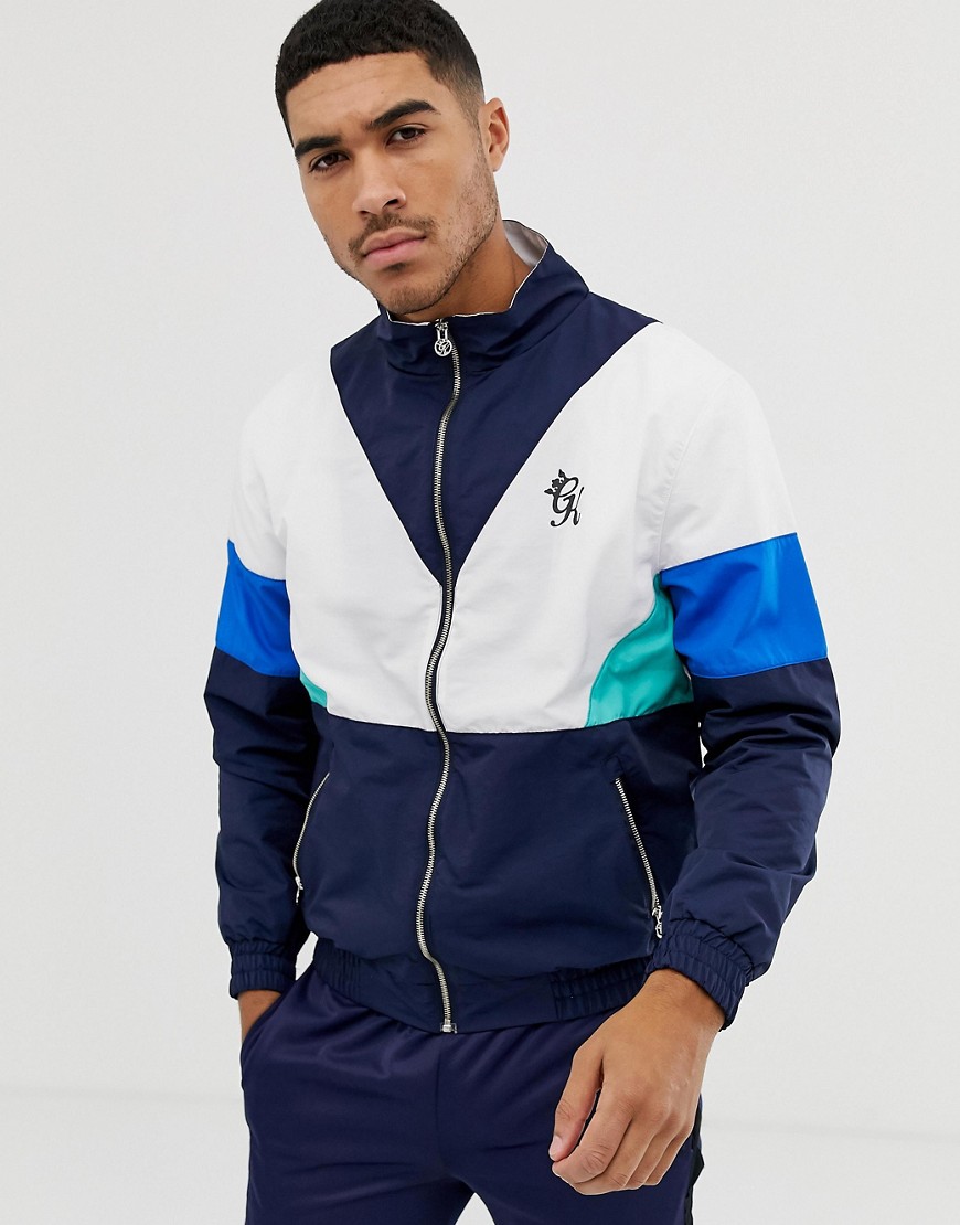 Gym King jacket in navy retro shell