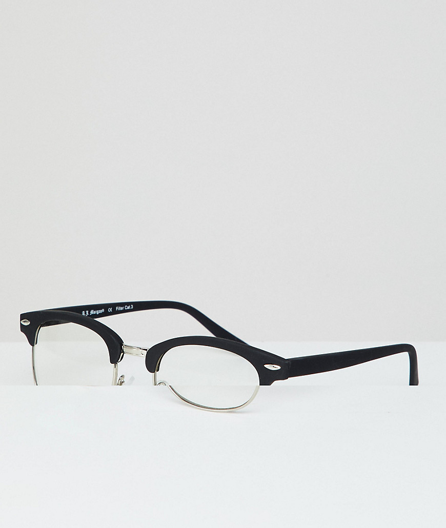 Черные очки в стиле ретро с прозрачными стеклами AJ Morgan - Черный 