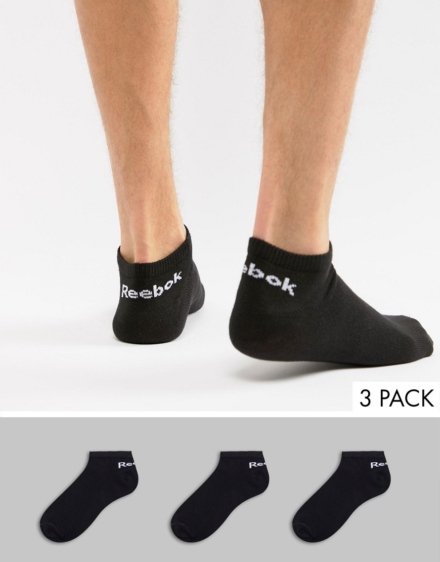 Reebok Training 3 Pack Trainer Socks In Black AB5277