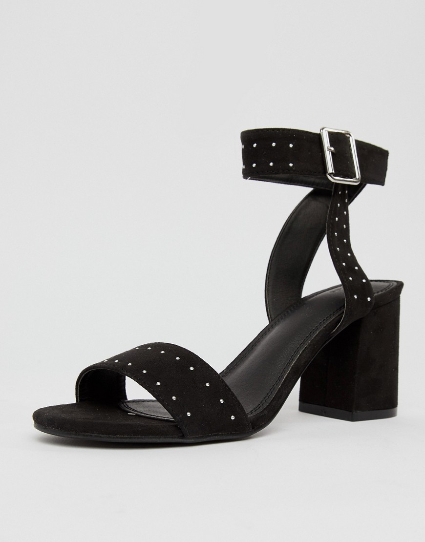 Pimkie Studded Block Heeled Sandals - Black