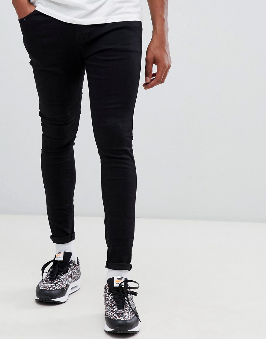 Bershka super skinny jeans in black