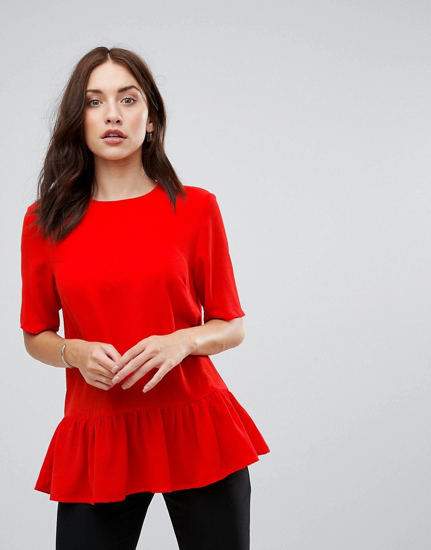 Y.A.S Citrulla Peplum Top - Red