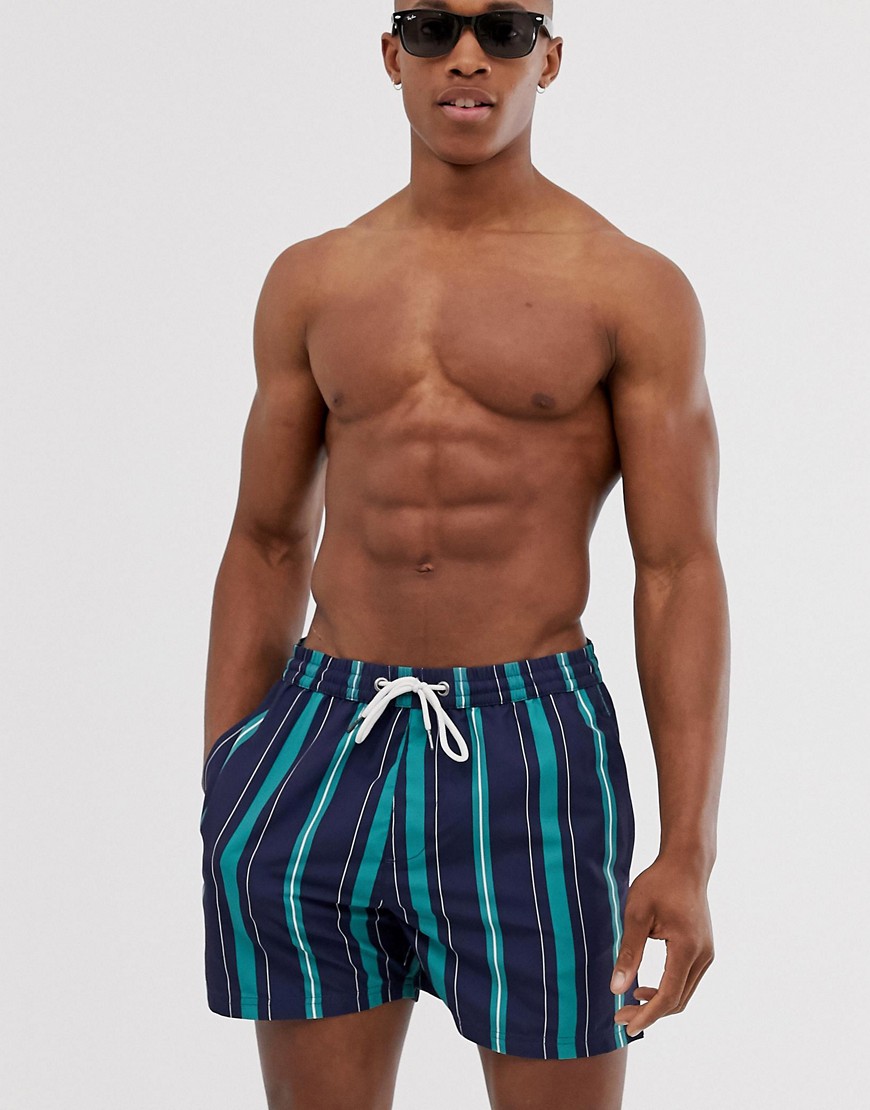 Another Influence stripe print swim shorts