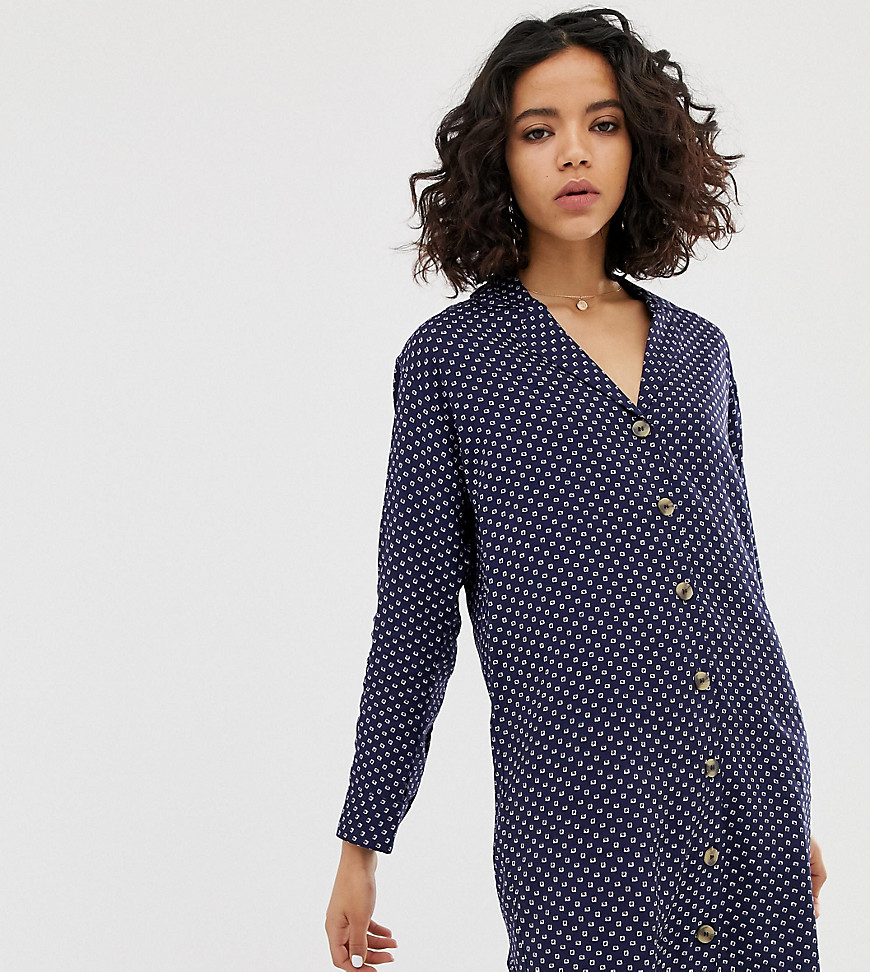 Native Youth relaxed shirt dress in abstract spot print