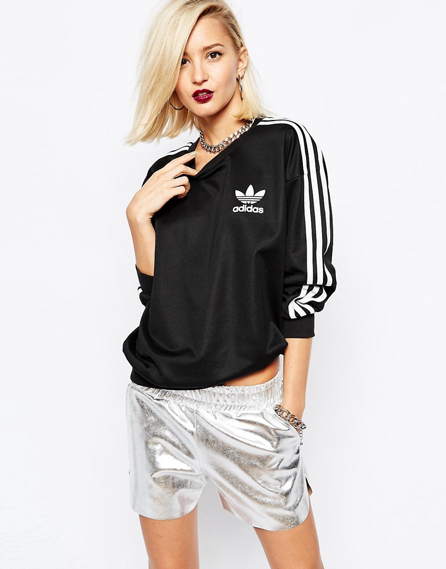 Adidas | adidas Originals 3 Stripe Crew Neck Sweatshirt at ASOS