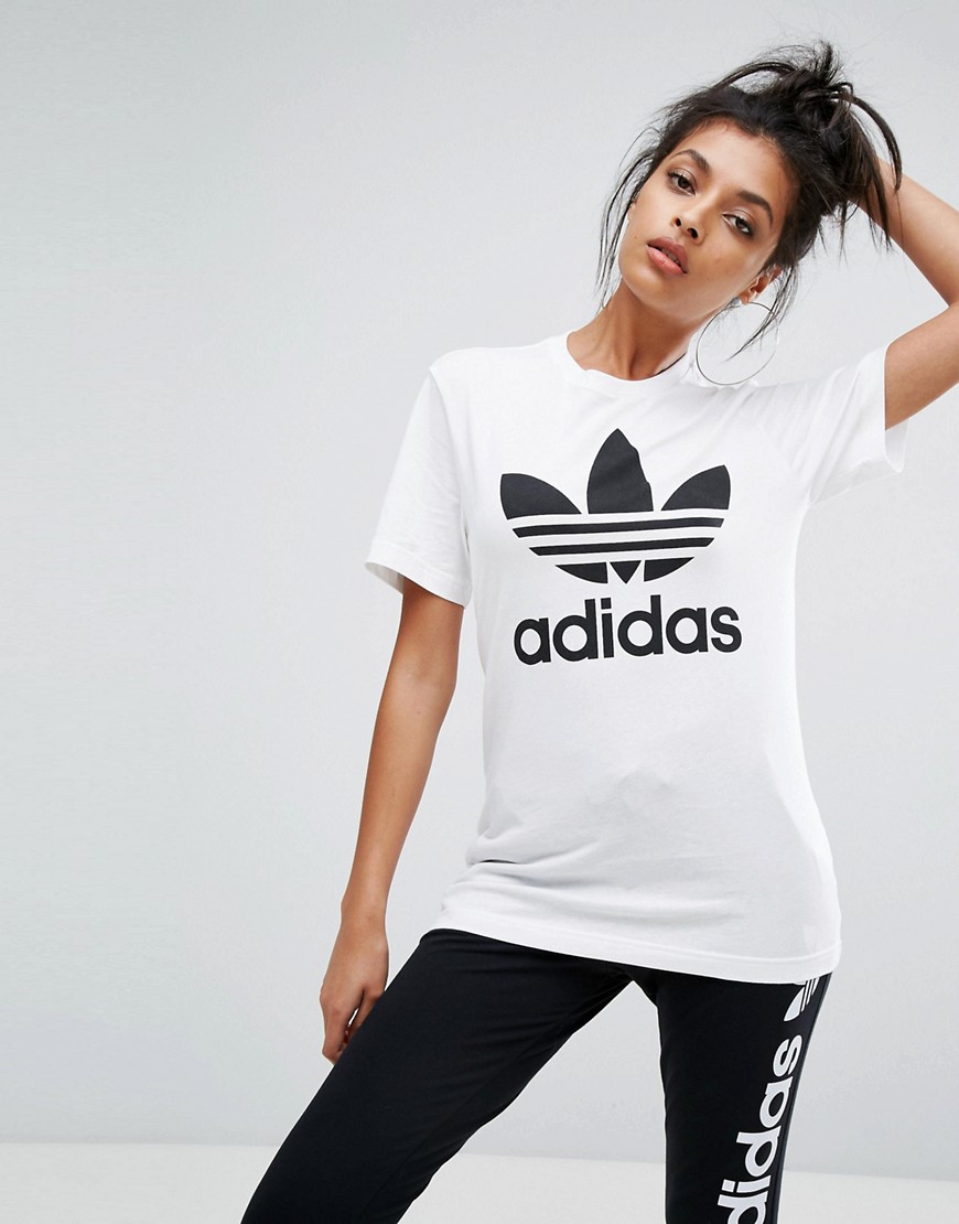 ADIDAS ORIGINALS Oversized T-Shirt With Trefoil Logo - White | ModeSens