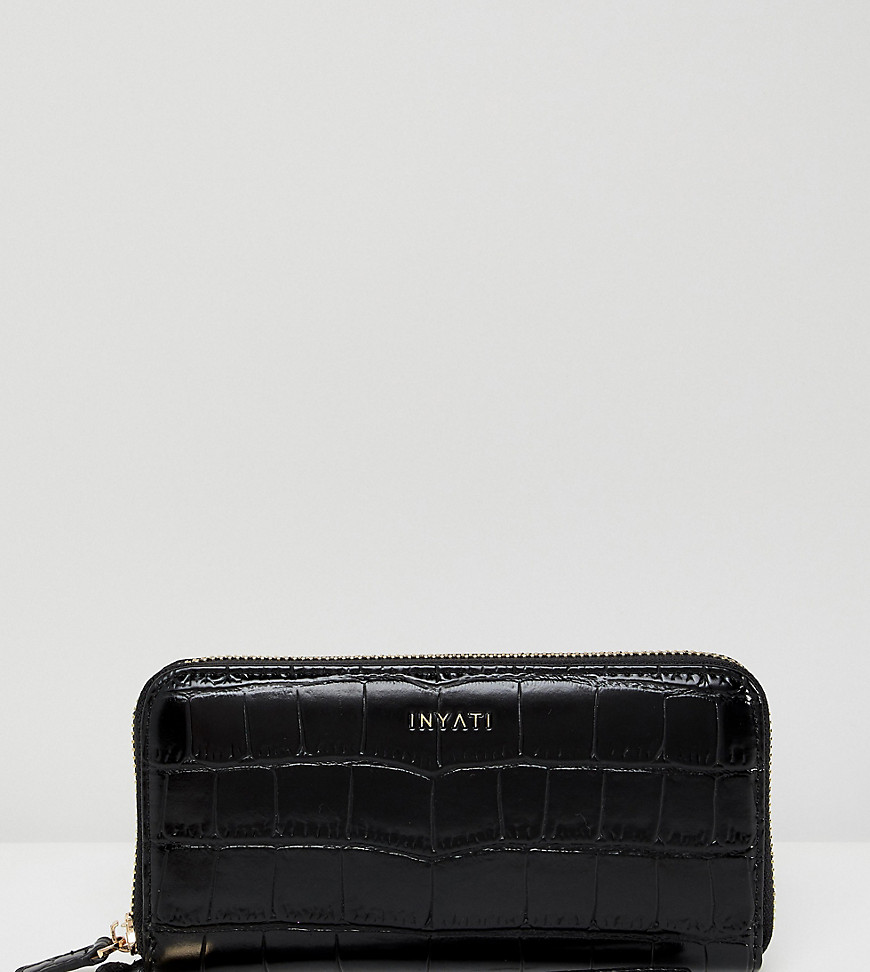 Inyati Izzy moc croc purse - Black croco