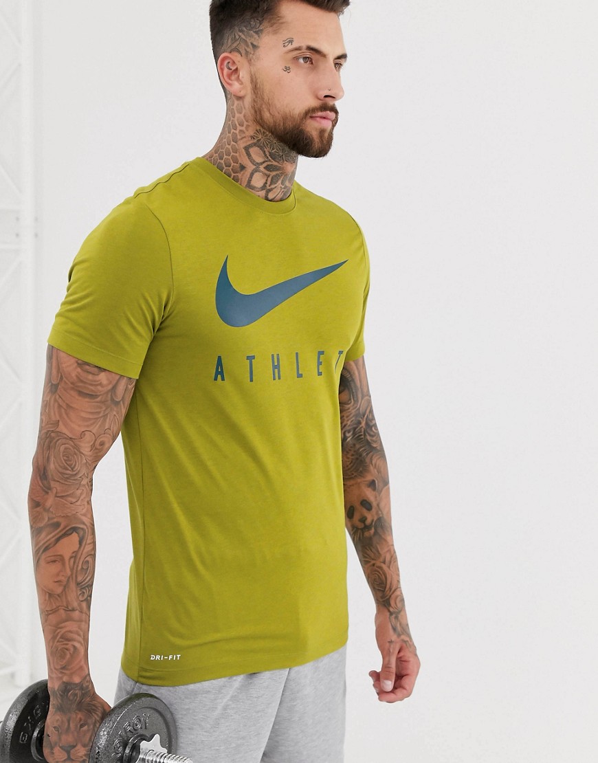 Nike Training Dry athlete t-shirt in khaki