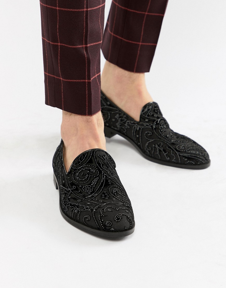 House Of Hounds Hawk loafers in black chiffon