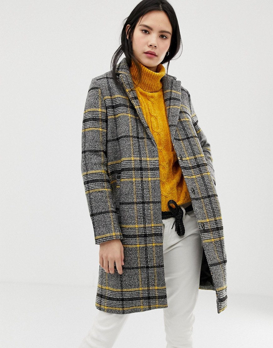QED London brushed check coat