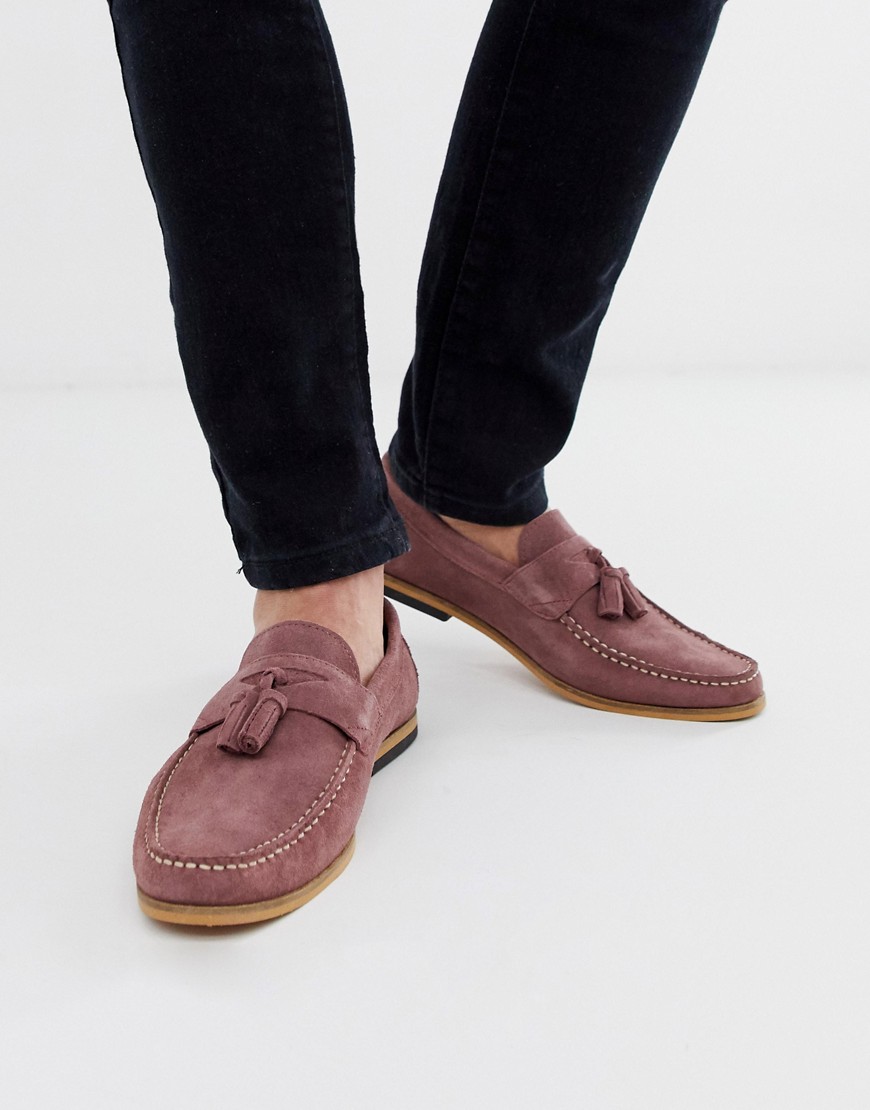 River Island suede loafer in pink