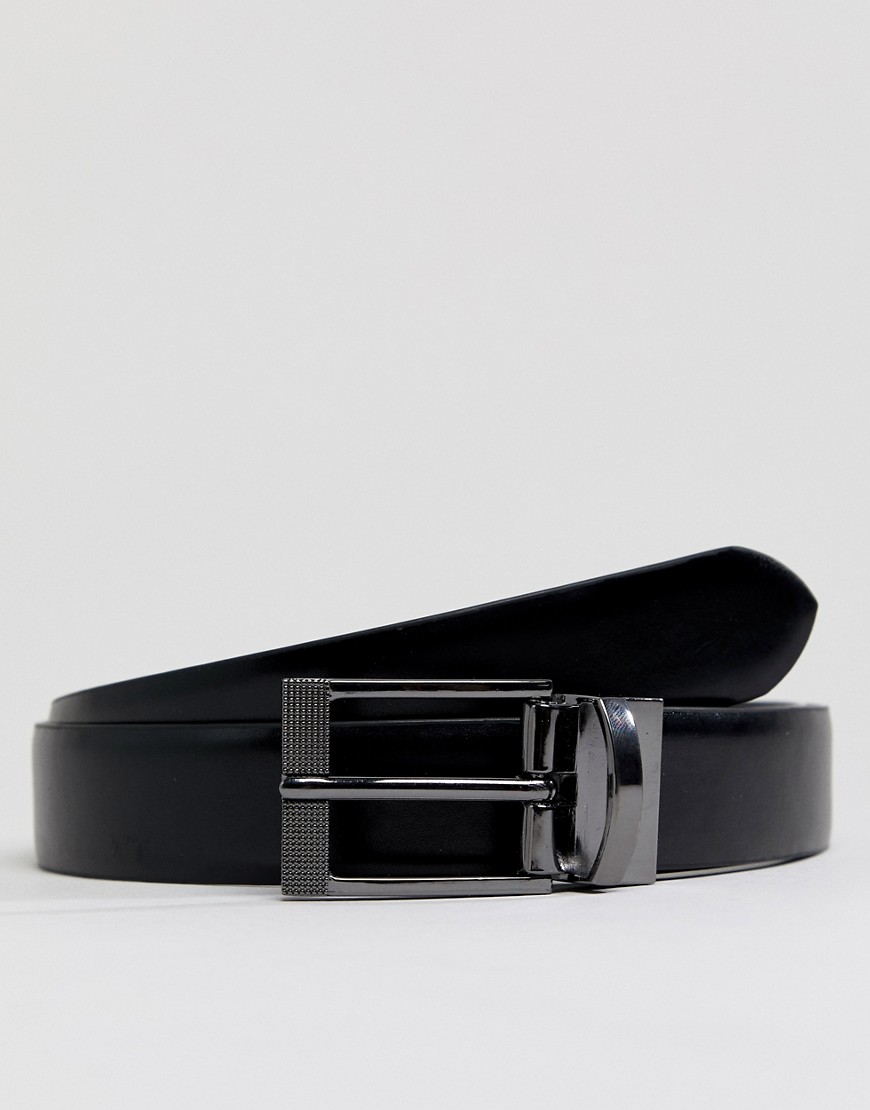 Ben Sherman reversible belt in black and petrol effect
