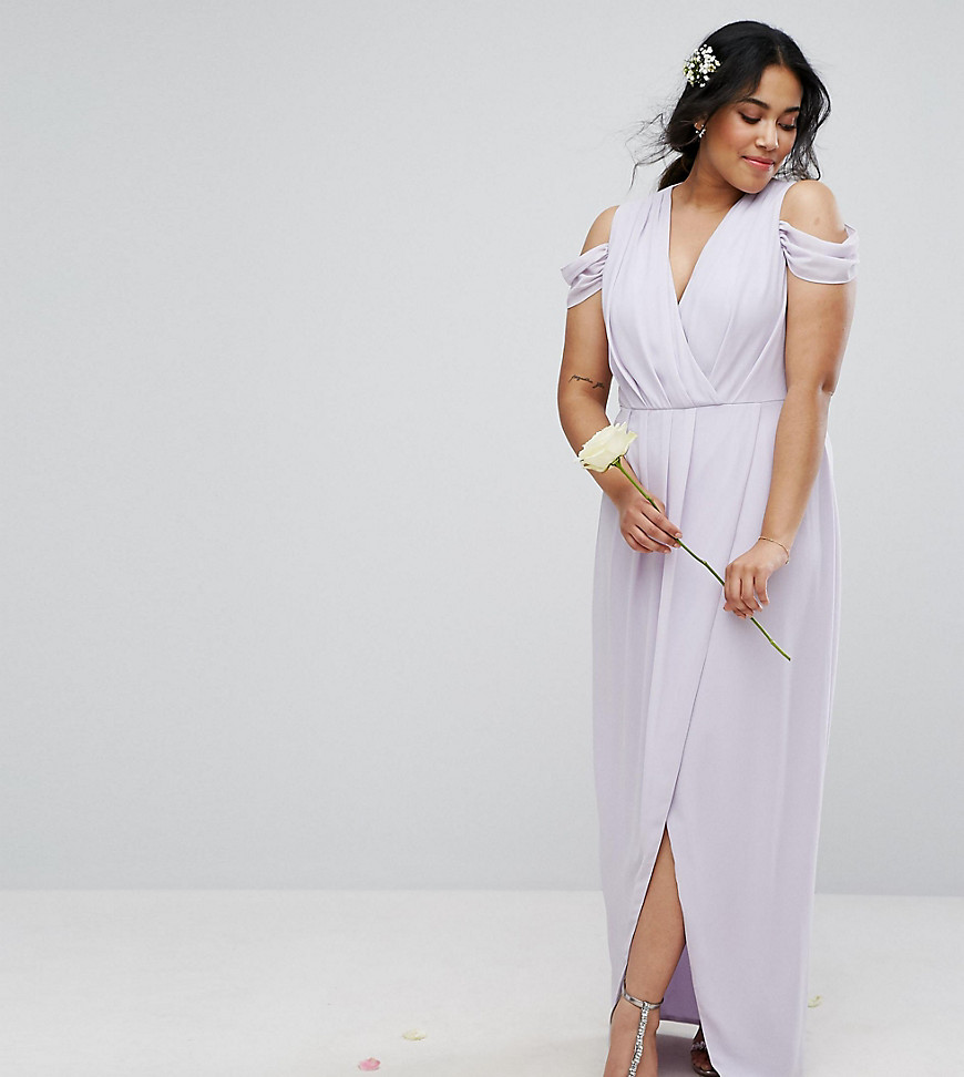 Платье макси с запахом TFNC Plus Wedding - Фиолетовый 