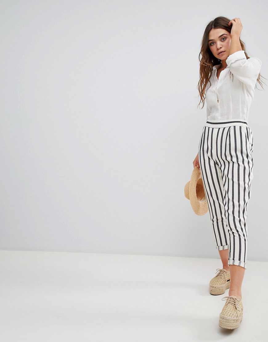 New Look Stripe Tapered Trousers