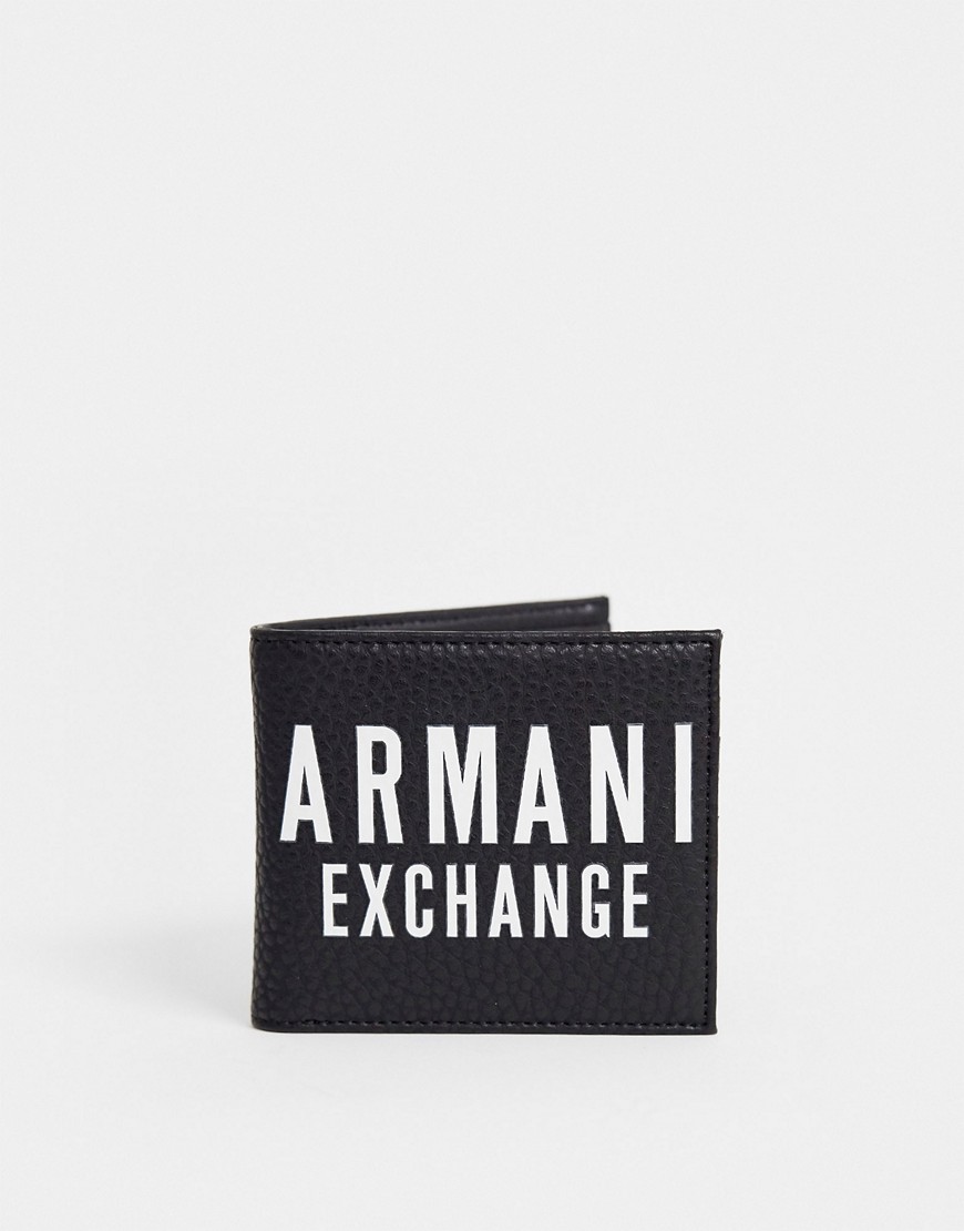 Armani Exchange logo card wallet in black