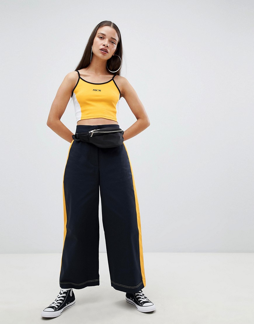 The Ragged Priest cropped skater trousers with side stripe