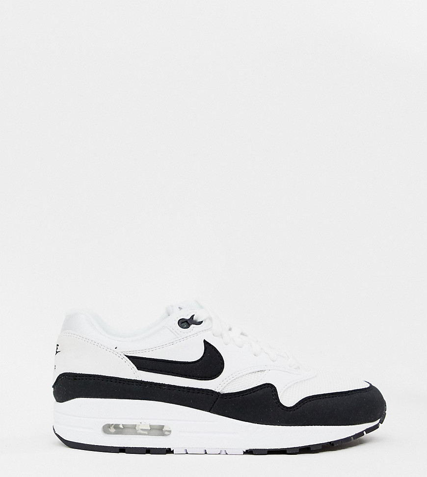 Nike Air Max 1 Trainers In White And Black - White