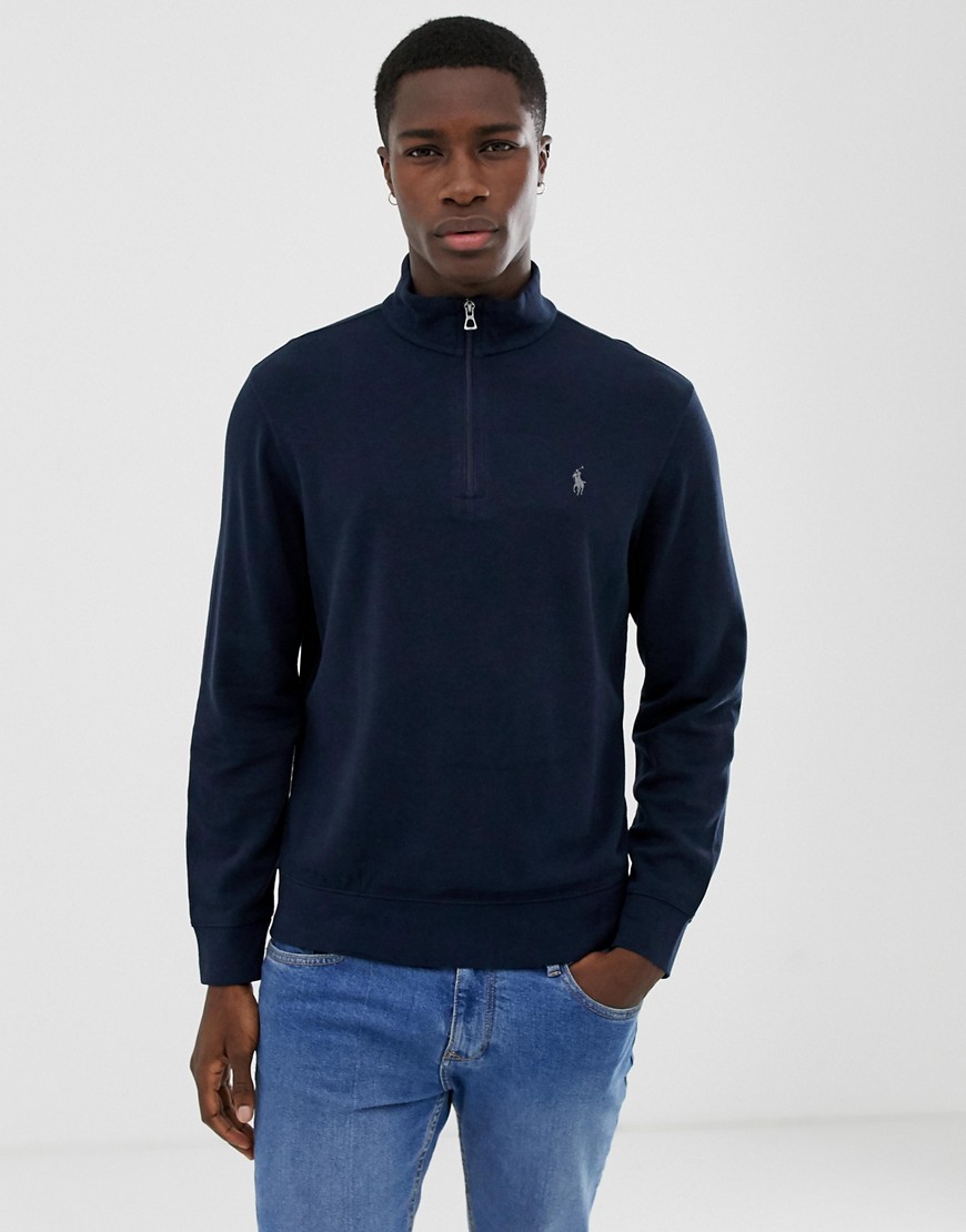 Polo Ralph Lauren icon logo half zip sweatshirt in navy