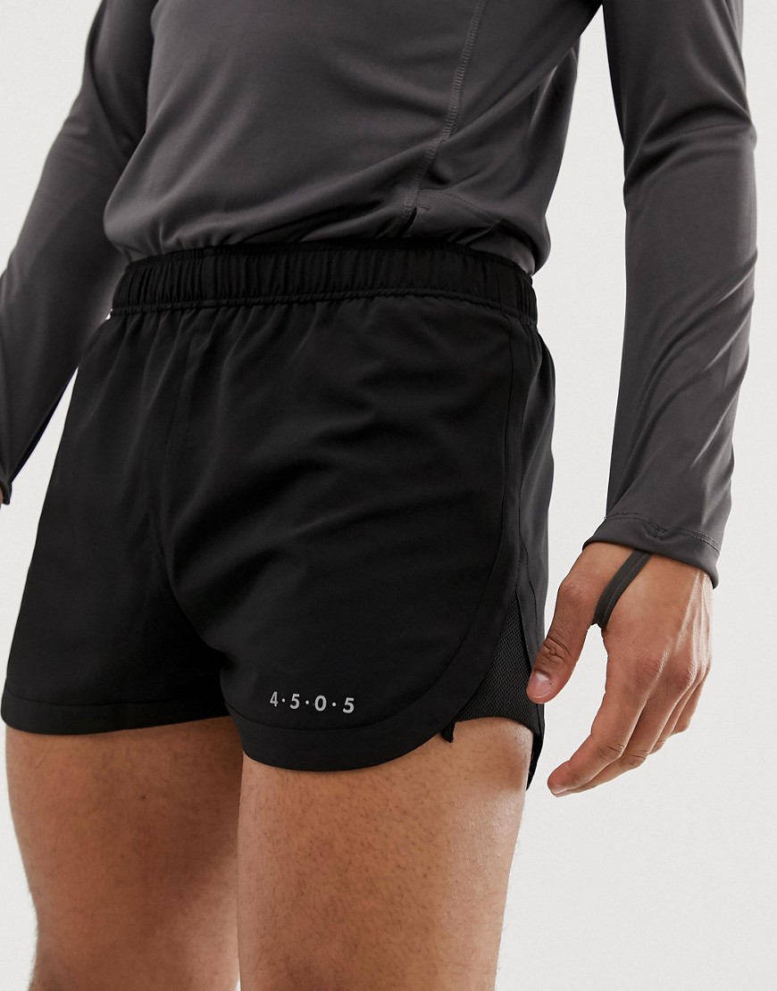ASOS 4505 running shorts in short length with mesh panel in black