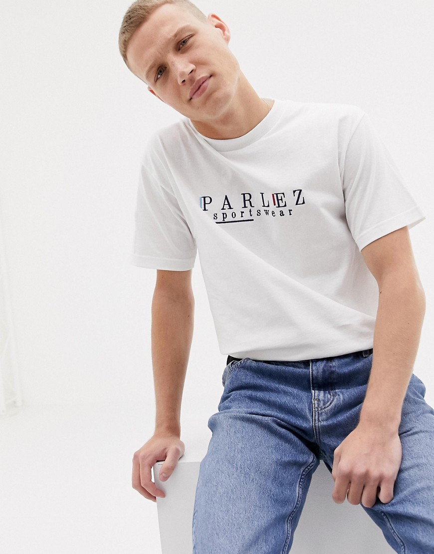 Parlez t-shirt with embroidered sportswear logo in white