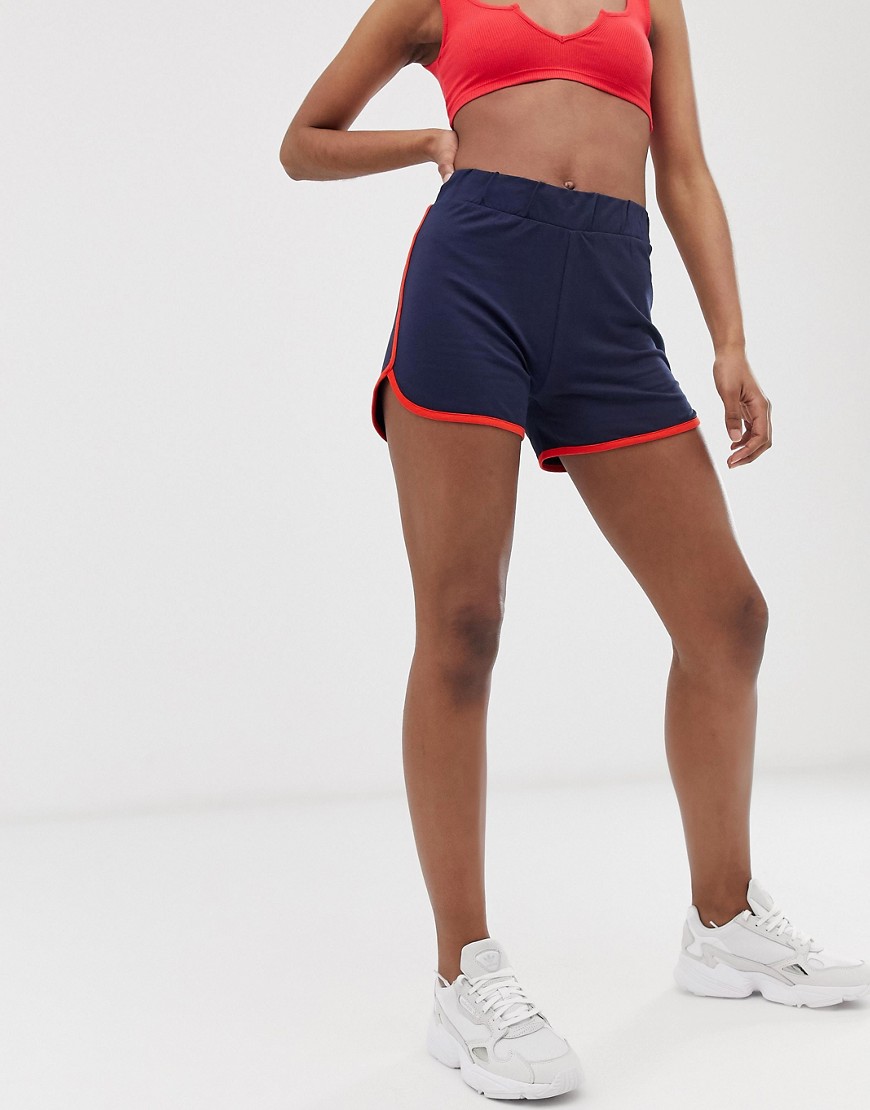 Noisy May sweat running shorts with contrast trim