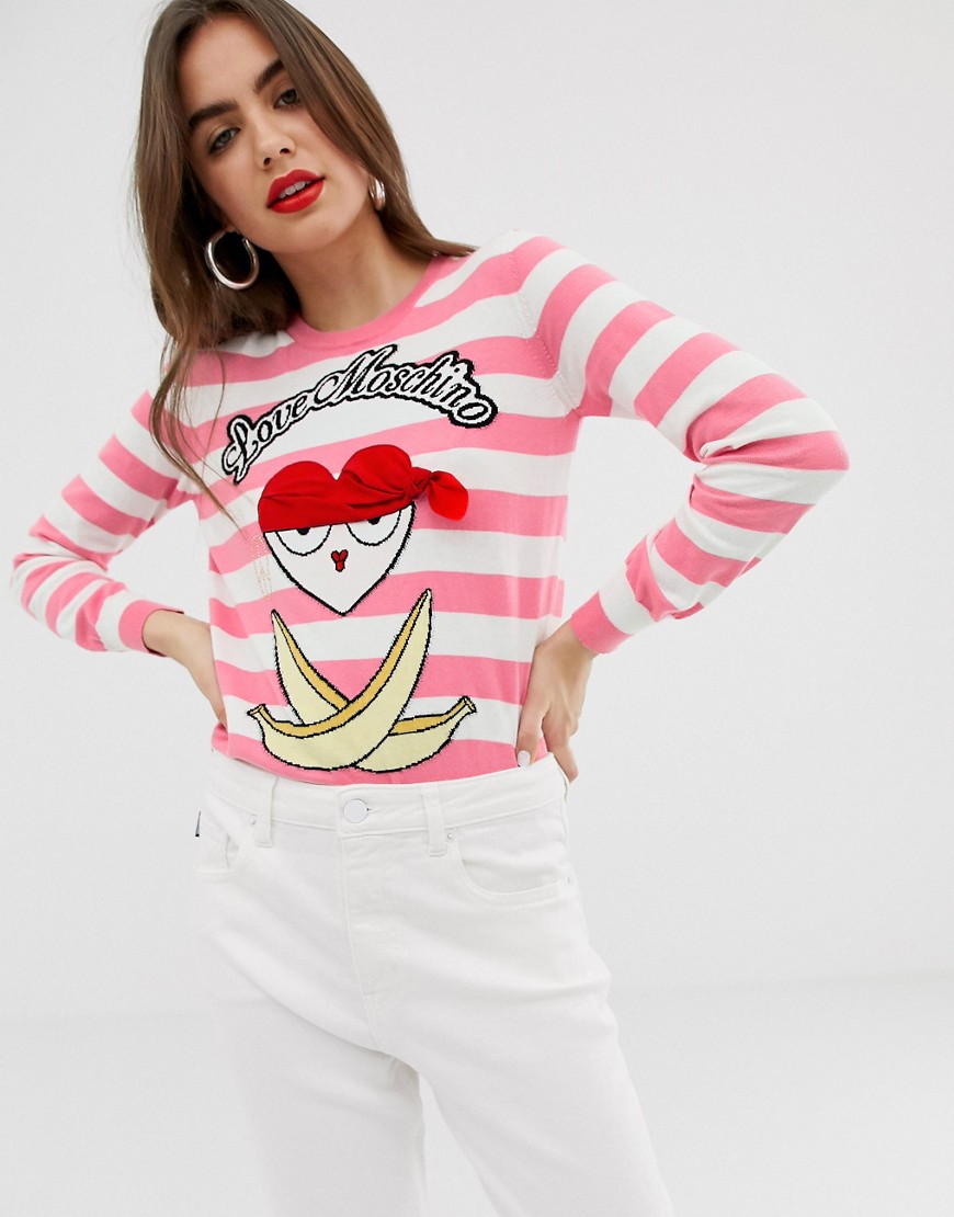 Love Moschino pirate girl stripe jumper