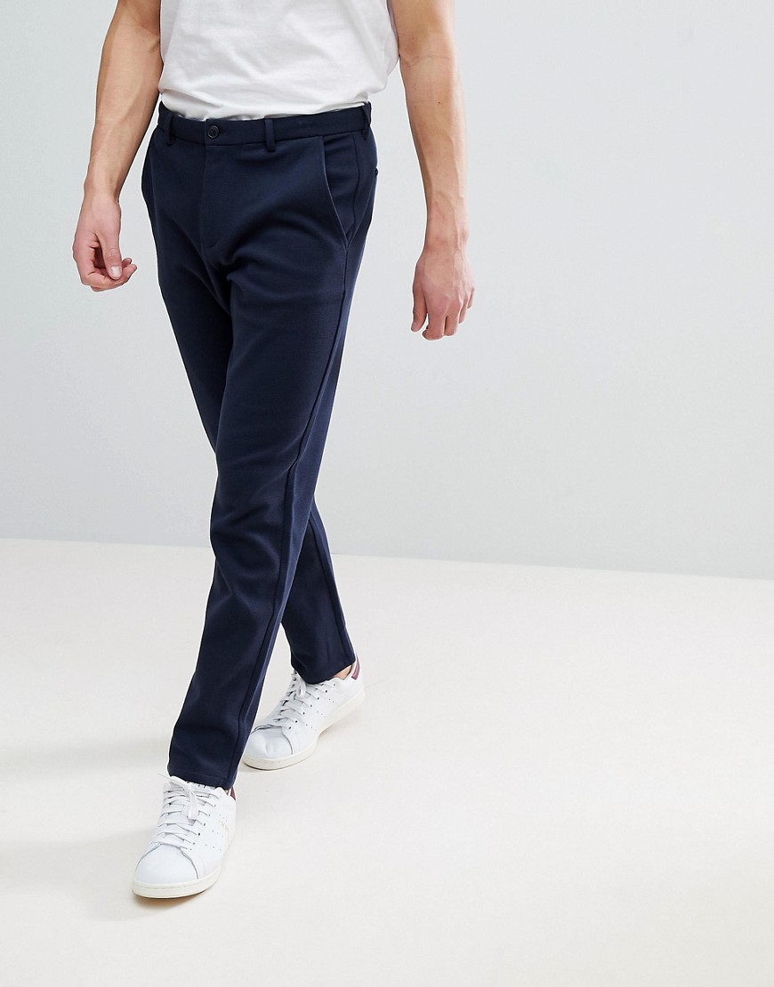 Selected Homme Jersey Trousers In Slim Fit - Dark sapphire
