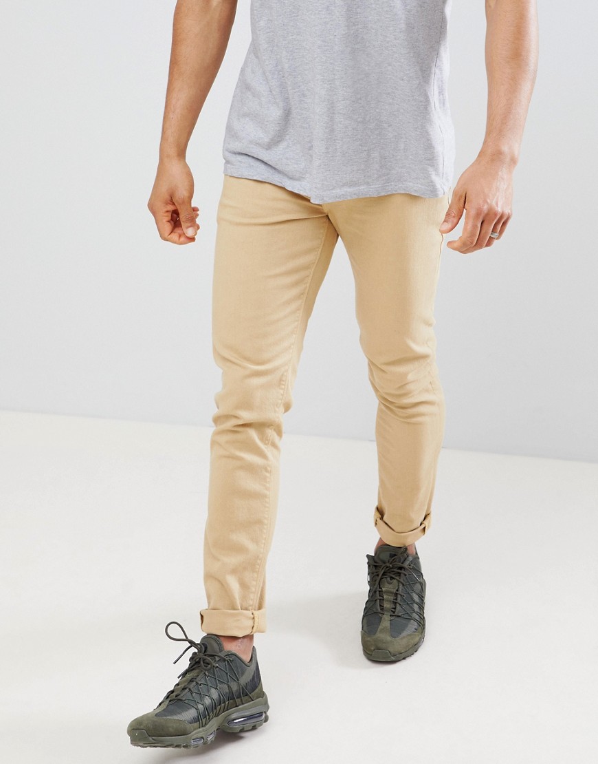 Asos Design Skinny Jeans In Stone - Stone In Neutral