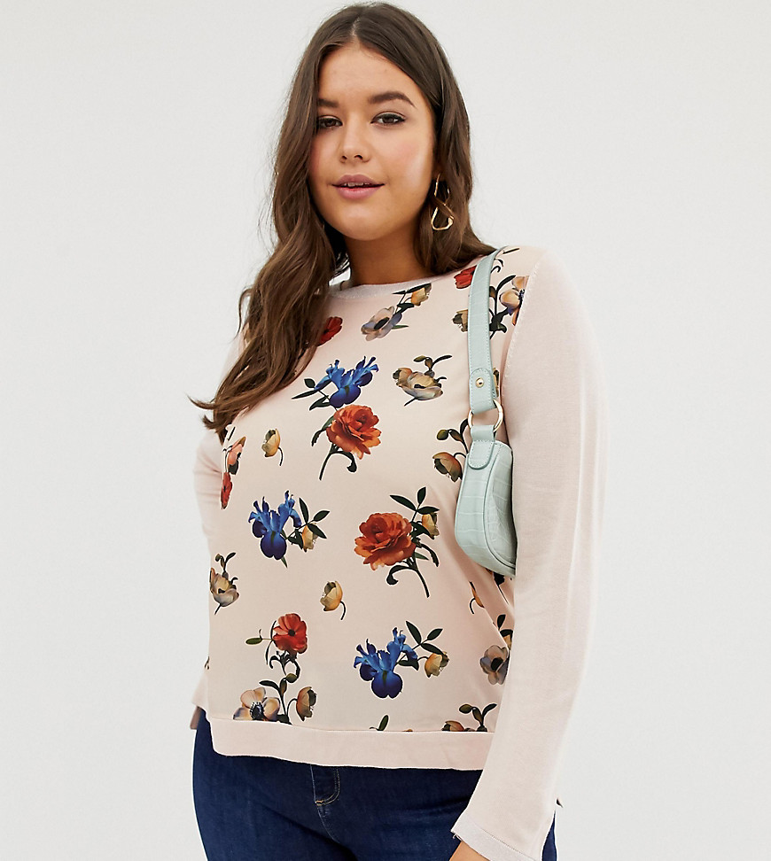 Oasis Curve floral long sleeve top
