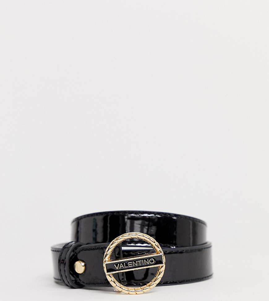 Valentino by Mario Valentino black & gold buckle detail belt