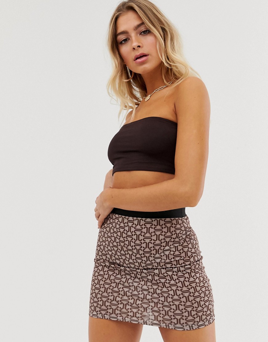 In The Style Slinky Bandeau Crop Top
