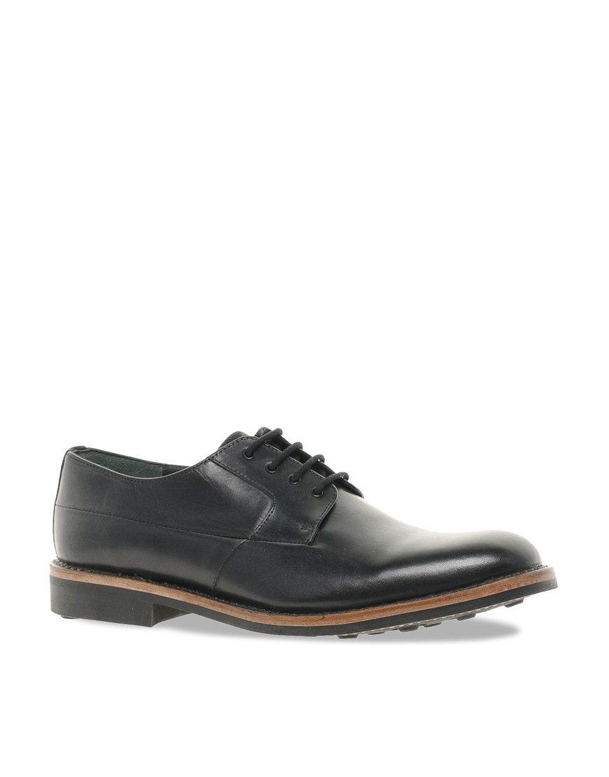 Barbour Travers Leather Derby Shoes - Black