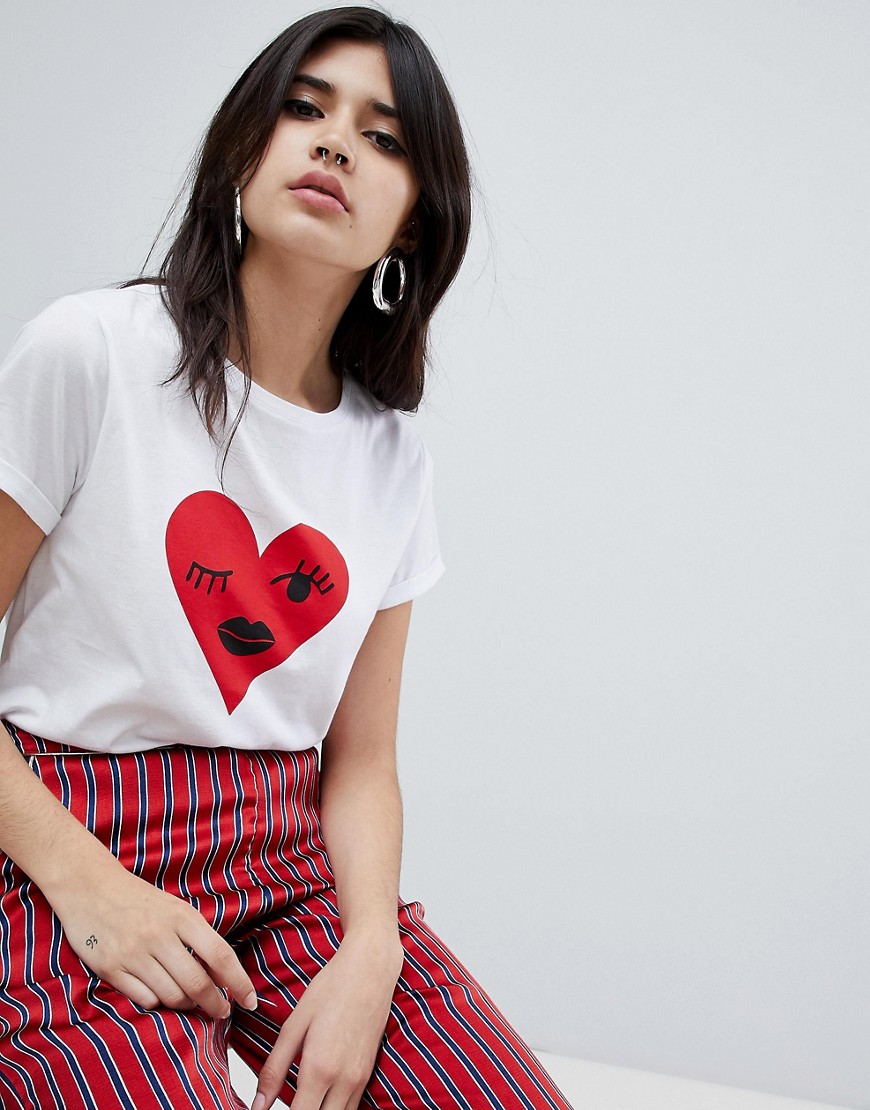 Soaked In Luxury winking heart t-shirt - White