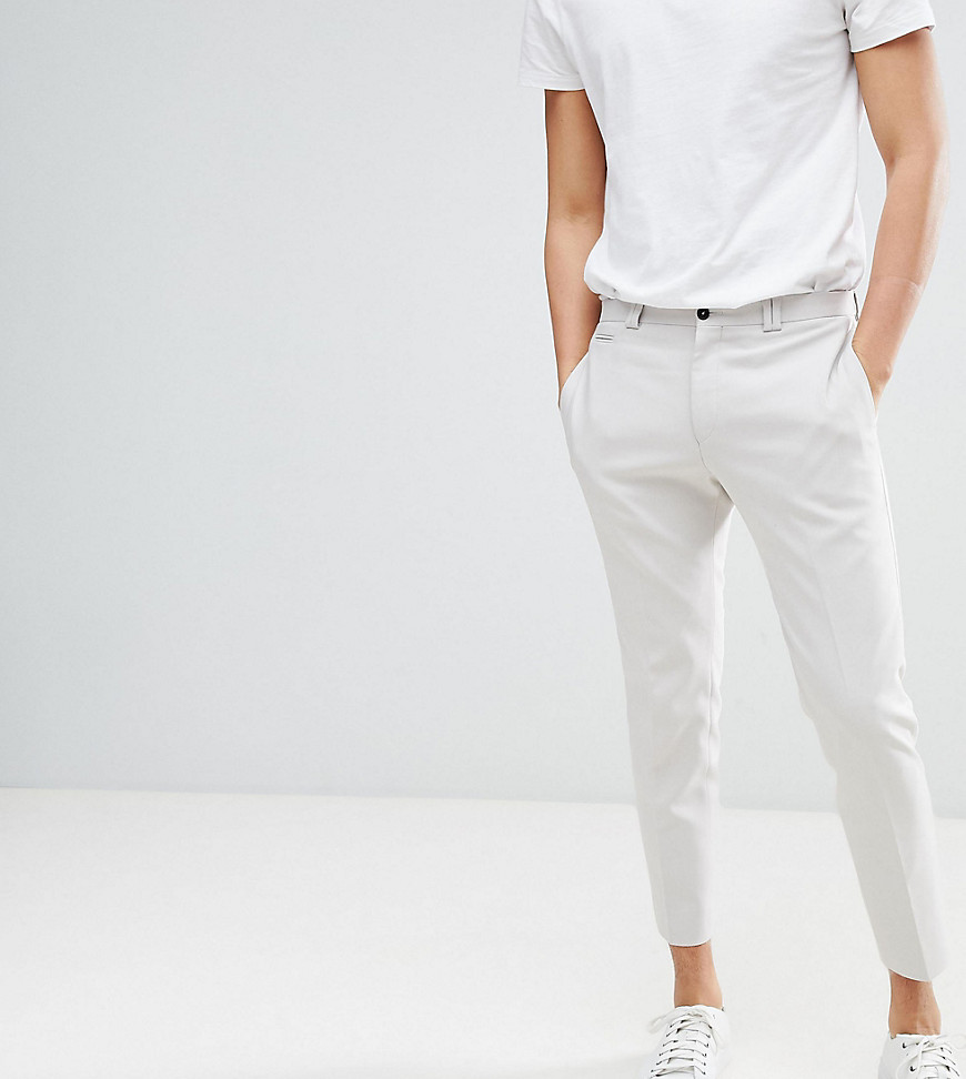 Noak Tapered Cropped Trouser In Pale Grey