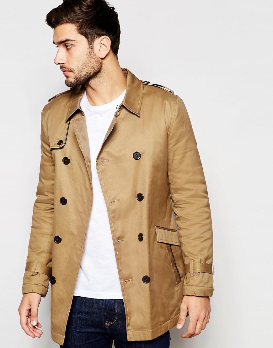 ASOS | ASOS Trench Coat With Belt In Tobacco at ASOS